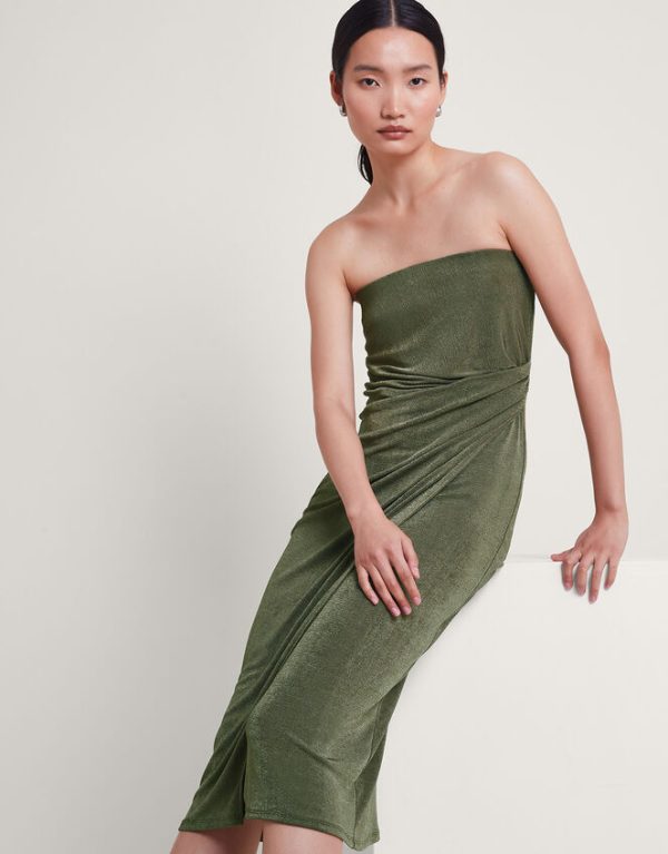 Monsoon Billi Bandeau Dress Green