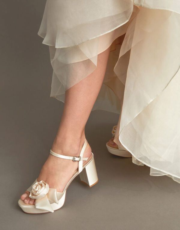 Monsoon Rosette Platform Sandals Ivory