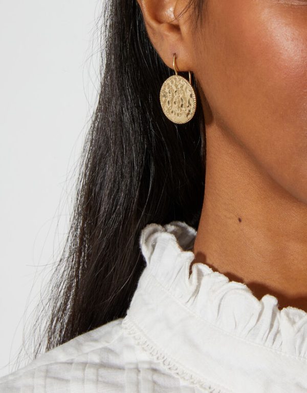 Monsoon Hammered Coin Drop Earrings