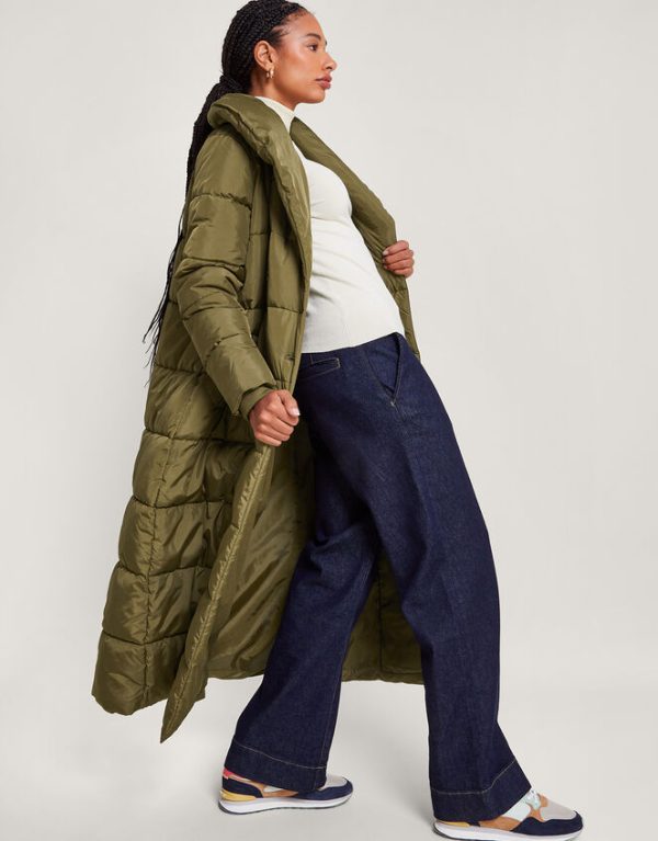 Monsoon Shona Shaw Coat in Recycled Polyester Green