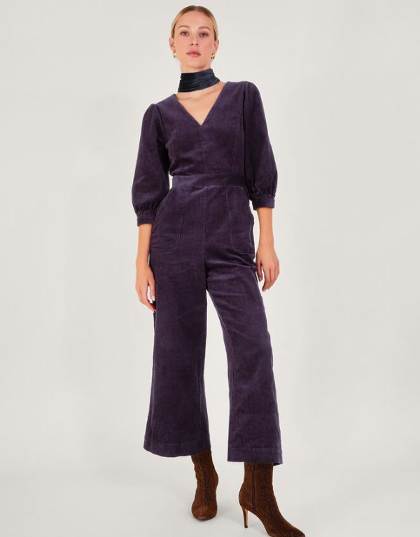 Monsoon Gia Cord Jumpsuit Purple - Image 2