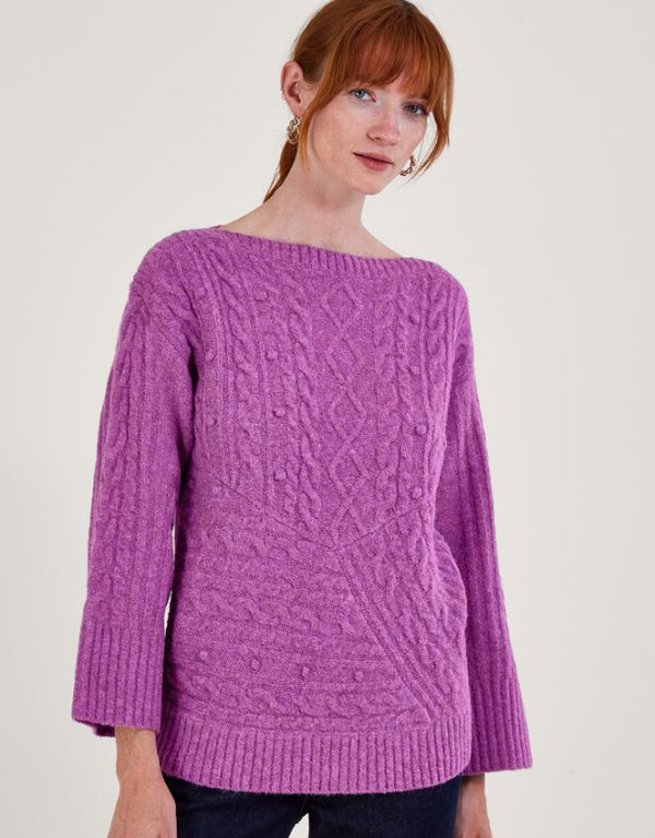 Monsoon Satu Stitch Jumper Purple