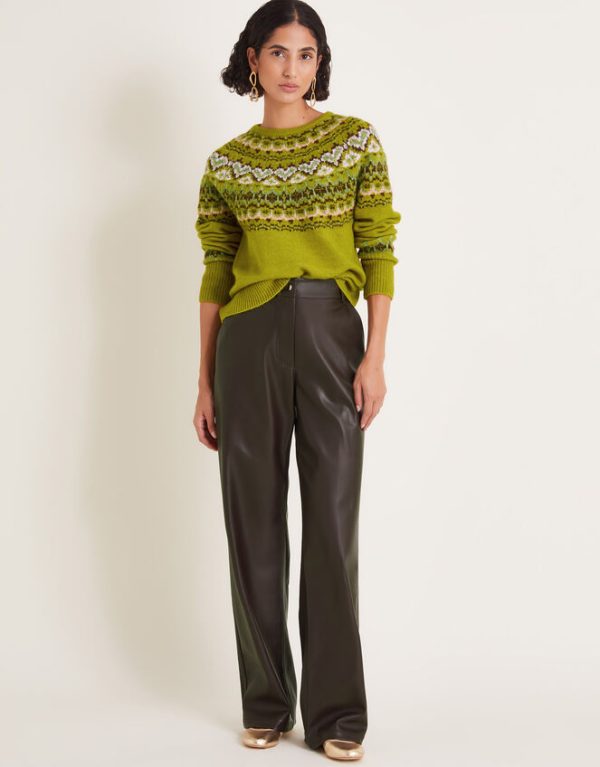 Monsoon Fern Fair Isle Jumper Green - Image 2