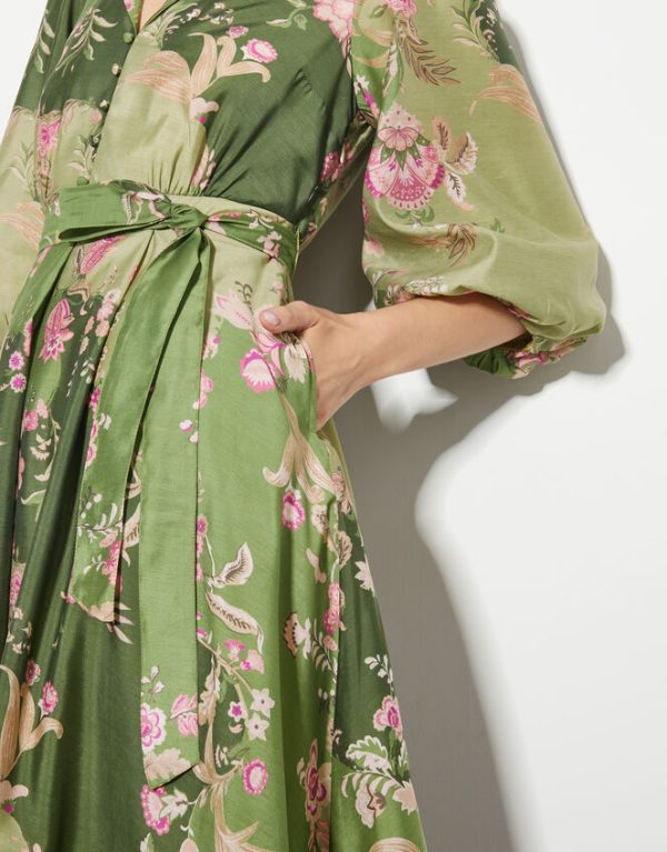 Monsoon Adela Shirt Dress Green - Image 2