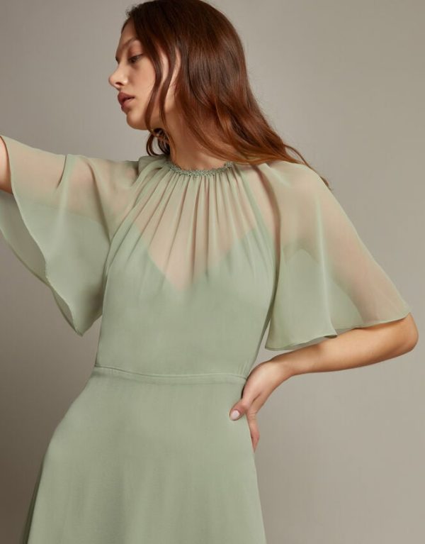 Monsoon Mona Angel Sleeve Maxi Dress Green - Image 2