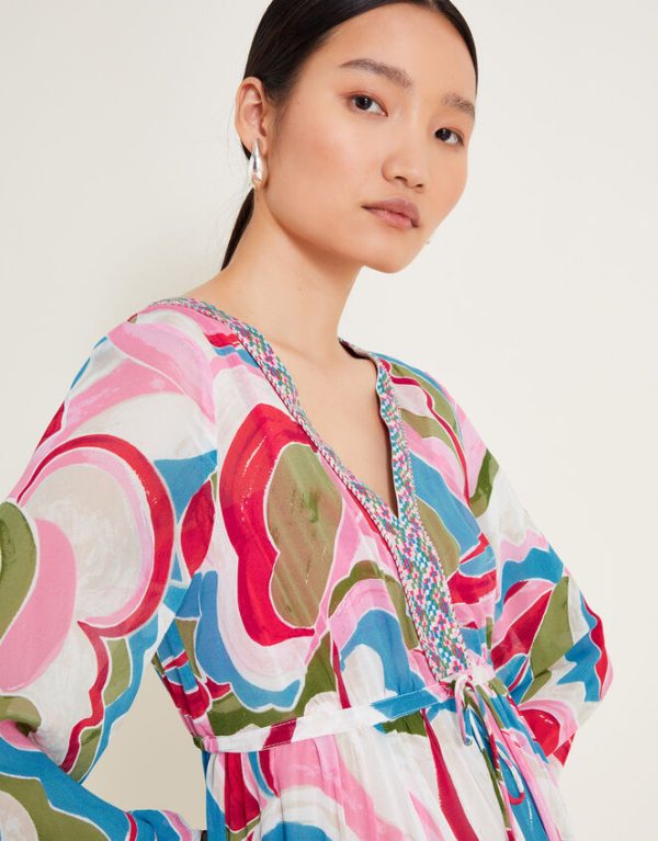 Monsoon Mathilde Kaftan Pink - Image 2