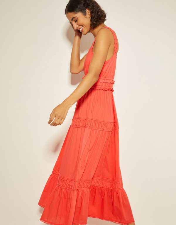 Monsoon Sonya Embroidered Maxi Dress Pink - Image 2