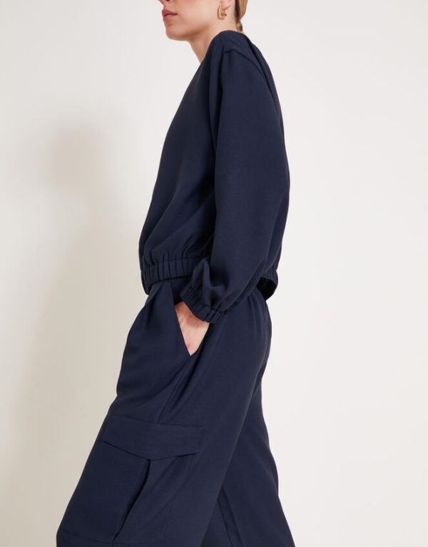 Monsoon Jody Cargo Trousers Blue - Image 3