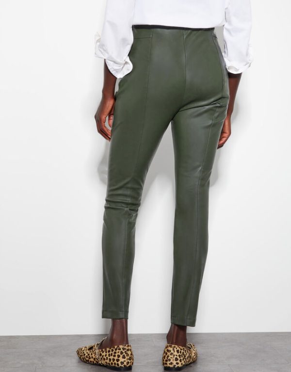 Monsoon Paige High Rise Faux Leather Leggings Green - Image 3