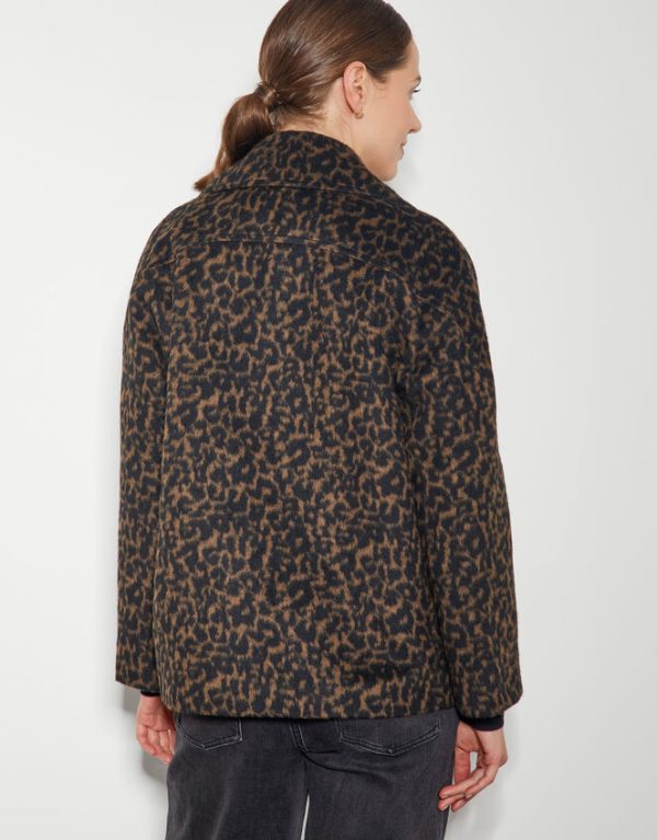 Monsoon Lily Leopard Print Jacket Black - Image 3