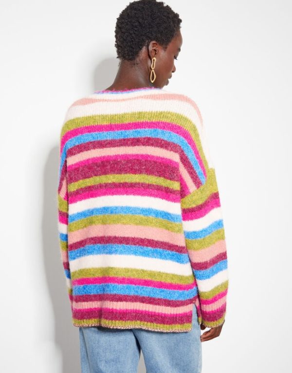 Monsoon Shonda Colourful Stripe Jumper Multi - Image 3