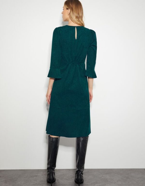 Monsoon Sally Stretch Corduroy Dress Teal - Image 3