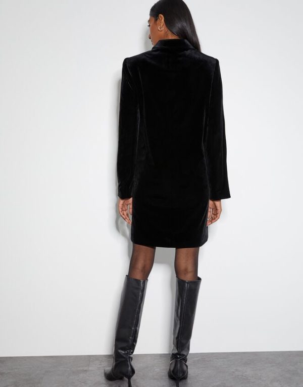 Monsoon Valery Velvet Blazer Dress Black - Image 3