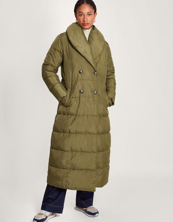 Monsoon Shona Shaw Coat in Recycled Polyester Green - Image 2