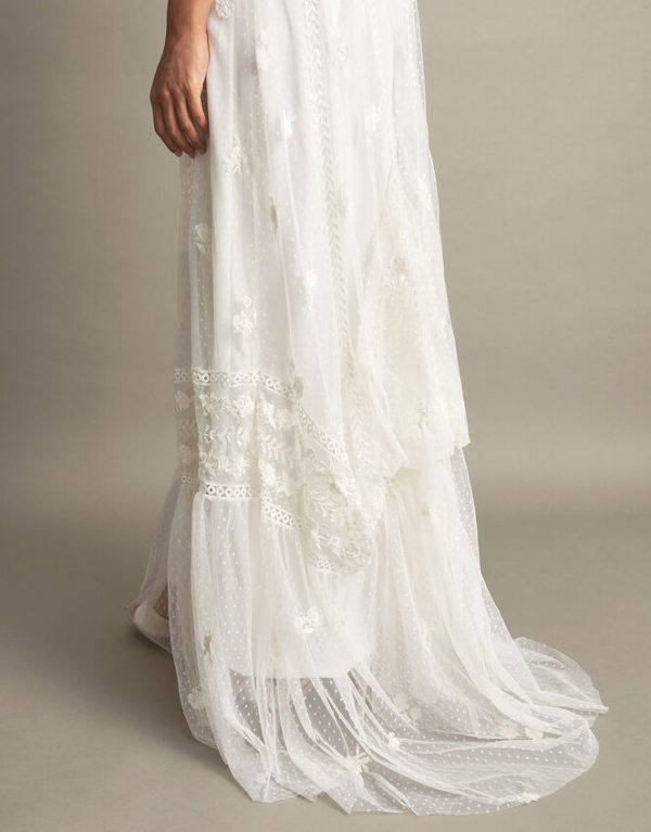 Monsoon Julita Embroidered Lace Bridal Dress Ivory - Image 2