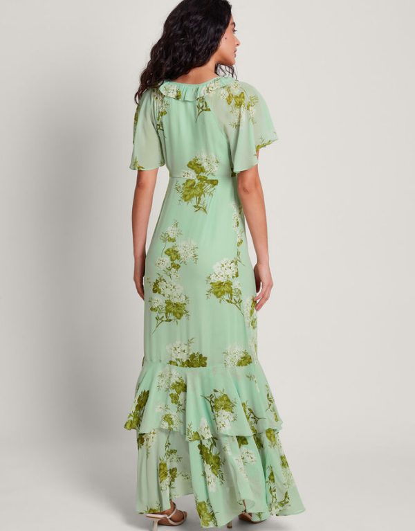 Monsoon Rowena Ruffle Dress Green - Image 3