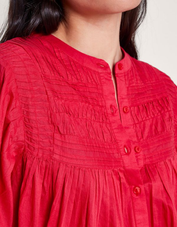 Monsoon Dahlia Pintuck Oversized Shirt Pink - Image 3