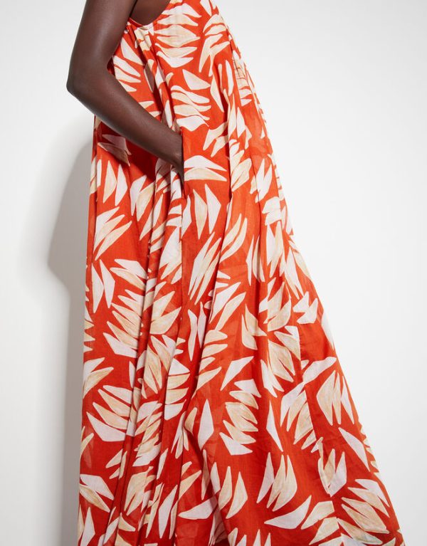 Monsoon Shelly Sleeveless Printed Maxi Dress Orange - Image 5