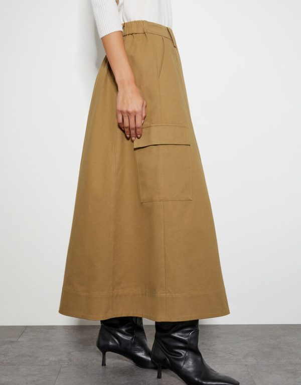 Monsoon Hanna Cargo Maxi Skirt Natural - Image 4