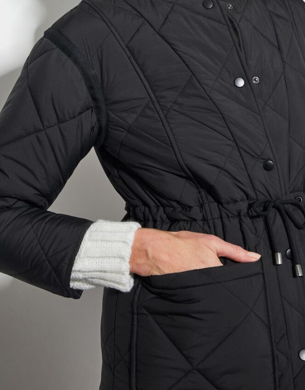 Monsoon Zaira Quilted Puffer Coat Black - Image 4