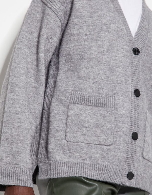 Monsoon Vicki V-Neck Cardigan Grey - Image 4