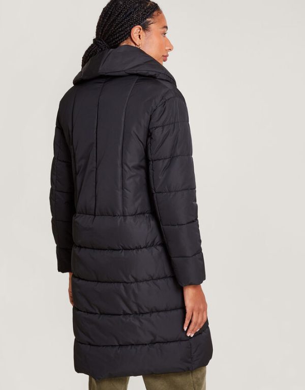 Monsoon Stephie Stitch Detail Padded Coat Black - Image 4