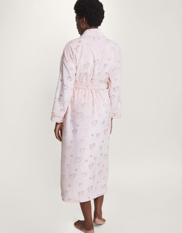 Monsoon Heart Foil Dressing Gown Pink - Image 2