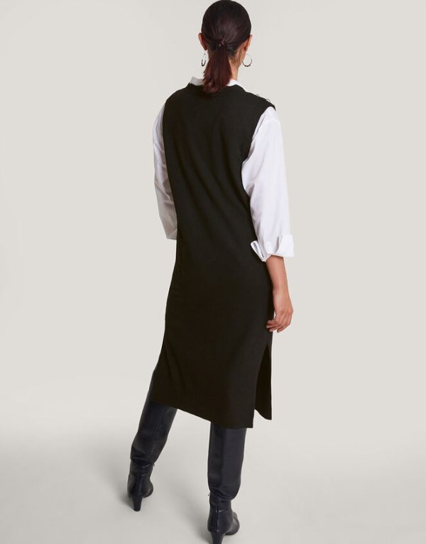 Monsoon Tabard Midi Dress Black - Image 3