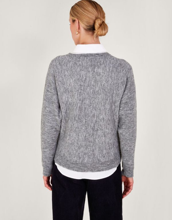 Monsoon Evie Embellished Jumper Grey - Image 4