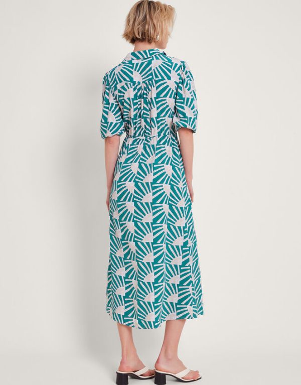 Monsoon Rosanna Midi Dress Teal - Image 4