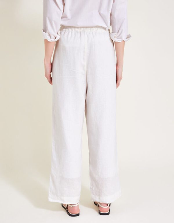 Monsoon Parker Linen Crop Trousers White - Image 5