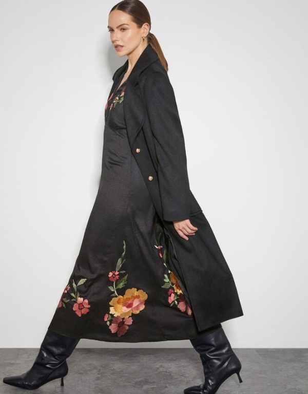 Monsoon Lyra Embroidered Midi Dress Black - Image 5