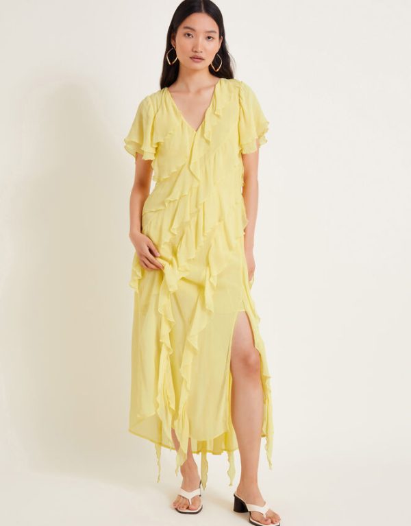 Monsoon Renata Ruffle Maxi Dress Yellow - Image 5