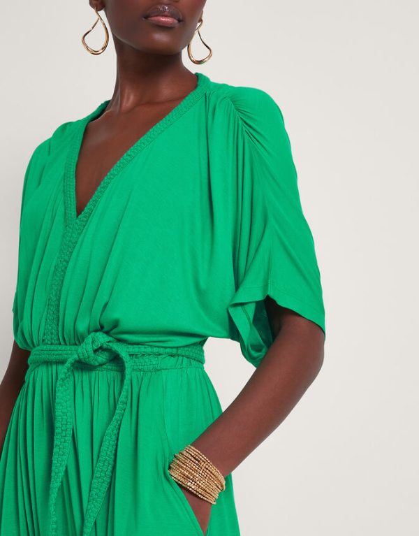 Monsoon Everly Jersey Dress Green - Image 4