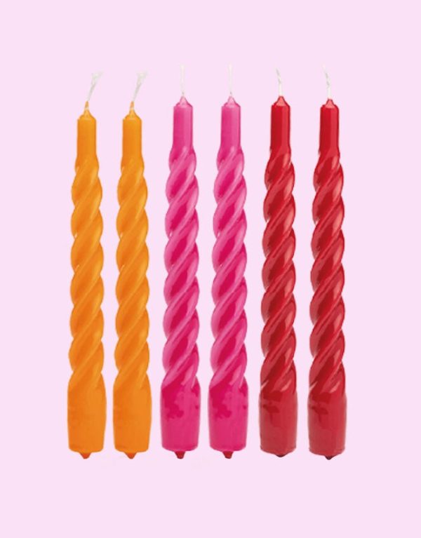 Monsoon Twisted Candles Anna and Nina 6-Pack