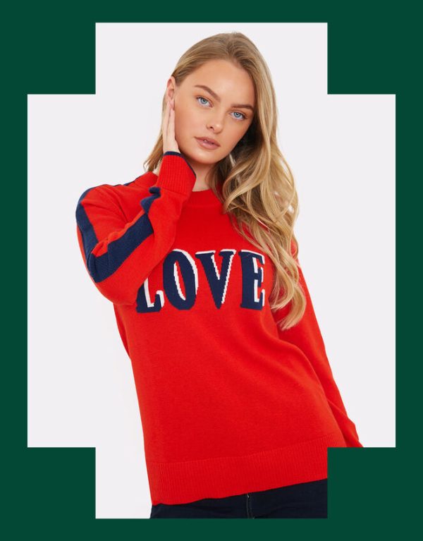 Monsoon WISPR Love Sweater Red