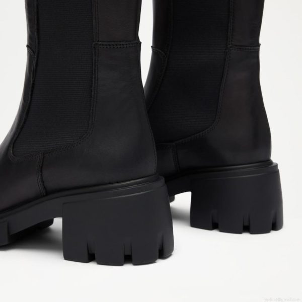 Russell & Bromley CITY HI Round Toe Knee High Chelsea Boot - Image 4